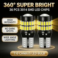 Ampoule LED CANBUS T10 W5W 194 168 36PCS 3014 SMD avec lentille, sans erreur, pour éclairage intérieur de voiture, plafonnier, lecture, plaque d'immatriculation, feux de position latéraux