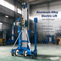 Mini élévateur manuel à ciseaux hydraulique en aluminium pour plaques de plâtre, palettes et marchandises, avec élingue à câble métallique et roulettes mobiles, capacité de charge 300 kg
