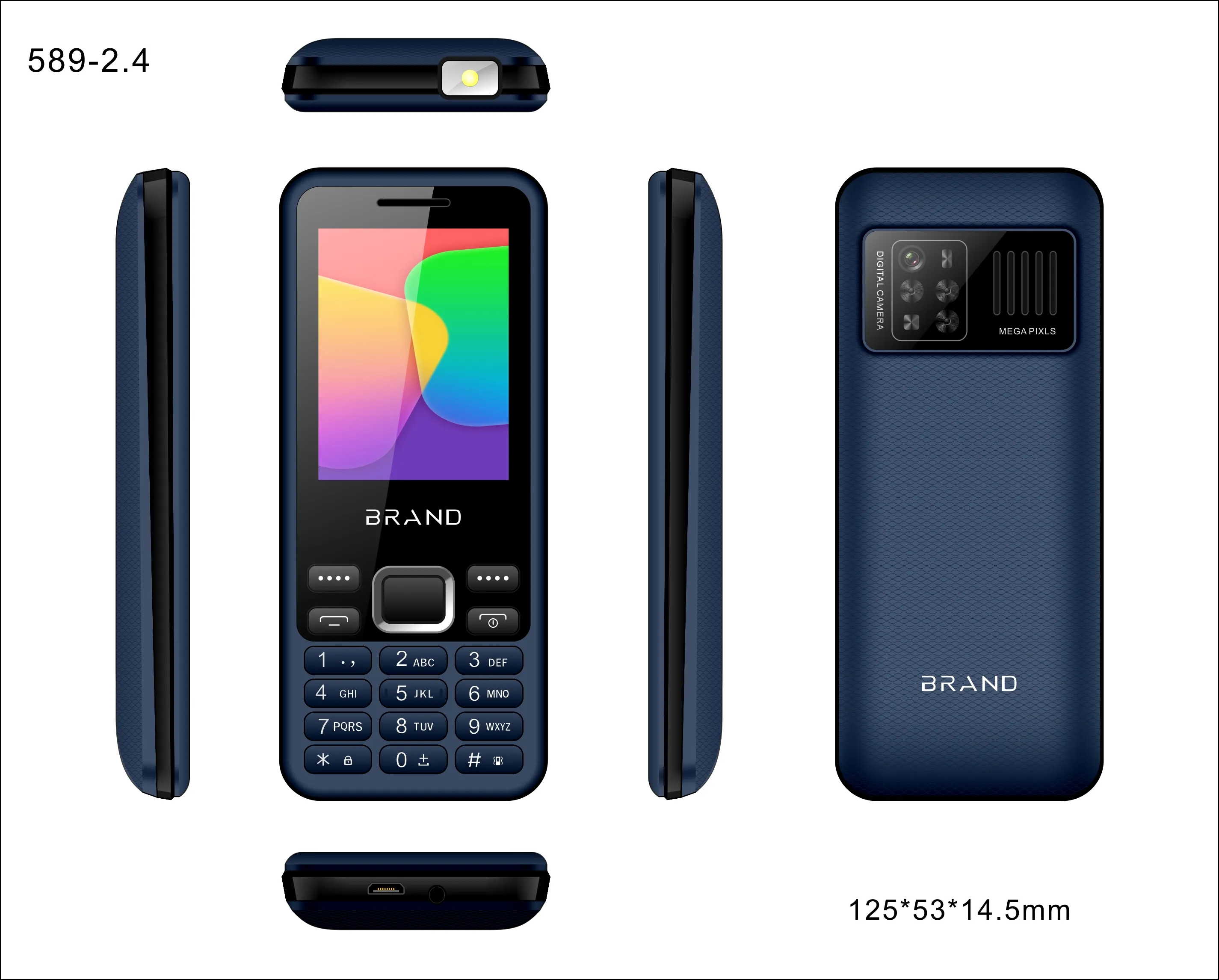 Callong CL589 ucuz 2.4in büyük pil 2500mAh 3G özellikli cep telefonu