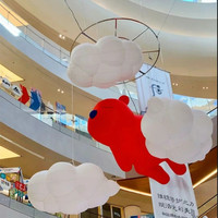 Nuages gonflables géants avec éclairage Led pour décoration de scène d'événement Ballon nuage suspendu de 4m de long