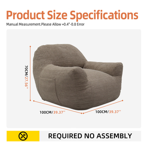 Sofá Puff Cómodo de Una Plaza, Sofá Puff Gigante Moderno de Espuma Viscoelástica con Funda de Tela para Uso en Hoteles y Villas - Product Image 5