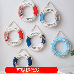 hailans 30 Salvagente in legno in stile mediterraneo, decorazione da parete per la casa, il soggiorno, il bar e l'asilo - Product Image 2