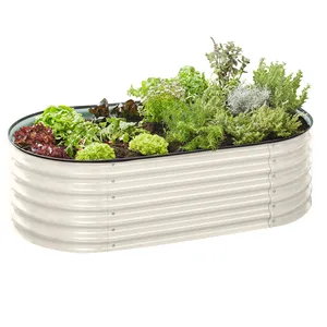 Металлические приподнятые садовые кровати, высокий стальной большой ящик для растений на открытом воздухе