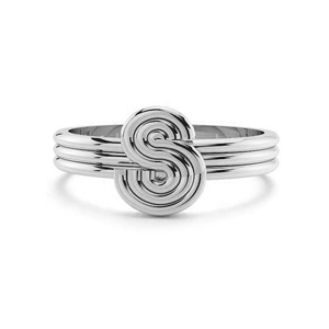 Milskye 925 Sterling <strong>Silver</strong> Jewelry Letter <strong>Signet</strong> Minimalist <strong>Ring</strong> <strong>Men</strong> Woman - Product Image 3