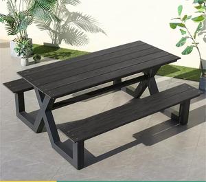 Utdoor-<span class=keywords><strong>Mesa</strong></span> de estar de plástico omposite, muebles de jardín exterior de madera, <span class=keywords><strong>mesa</strong></span> de picnic al aire libre y banco de parque - Product Image 3