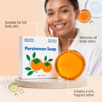 Savon au kaki, mousse riche, déodorant frais, non desséchant après lavage, pour cheveux et corps, parfum léger aux fruits, herbes naturelles, contrôle des odeurs corporelles