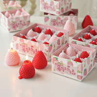 Bougie parfumée à la fraise, bougie d'aromathérapie en forme de fraise, coffret cadeau pour la fête d'anniversaire de votre petite amie