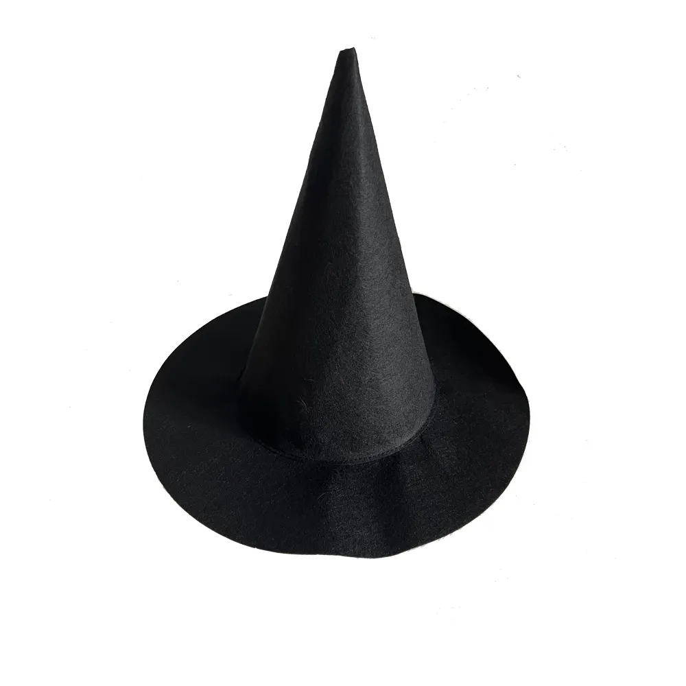 En ucuz keçe cadılar bayramı cadı şapkası sivri geniş düz şapka cadı