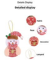Ornements suspendus de Noël en peluche : Père Noël, Bonhomme de neige, Renne – Décoration de sapin, Cadeaux de Noël