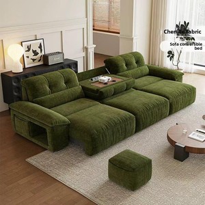 Canapé-<span class=keywords><strong>lit</strong></span> électrique moderne et simple avec structure en bois, <span class=keywords><strong>2</strong></span> <span class=keywords><strong>places</strong></span>, revêtement en chenille, fonction rétractable intelligente pour petits appartements - Product Image 1