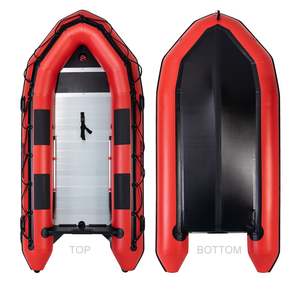 Bote <span class=keywords><strong>de</strong></span> Rescate Inflable Reachsea <span class=keywords><strong>de</strong></span> PVC y Aluminio para <span class=keywords><strong>6</strong></span> Personas, 3.8m, Color Negro y Rojo, con Espejo <span class=keywords><strong>de</strong></span> Popa, en Venta - Product Image 3