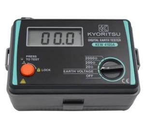 Testeur de résistance de terre numérique Kyoritsu KEW 4105A, 20/200/2000 gammes, tests 2 fils/3 fils, protection IP54 contre la poussière et les gouttes - Product Image 6