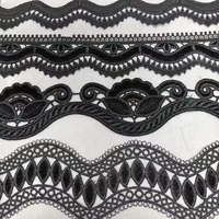 ZSY personnalisé fleur noire broderie dentelle garniture Polyester bordure dentelle pour velours mousseline de soie vêtements personnalisé dentelle décorer