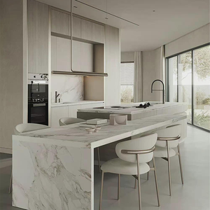 Gabinete de cocina de lujo de gran oferta con gabinete de isla, gabinetes de almacenamiento que ahorran espacio, <span class=keywords><strong>muebles</strong></span> de cocina de Proyecto de lujo a bajo precio - Product Image 3