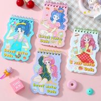 Étudiant stationnaire Kawaii chat dessin animé pliant bloc-notes poche bloc-notes ensemble de notes autocollantes