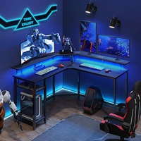 Fabricant de grand bureau de jeu RVB coin E-Sports Gamer PC table d'ordinateur avec LED