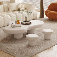 Table basse décorative en forme de nuage blanc ART NEST, de haute qualité, durable, de style européen moderne, en bois massif, démontable, facile à assembler