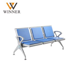 Chaise d'attente de meubles en métal médical banc triple siège en cuir 3 places pour immeuble de bureaux d'aéroport d'hôpital - Product Image 1