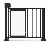Puerta Abatible Inteligente para Peatones YUANHONG YH-QRXM-1601, Motor sin Escobillas de 24V, Torniquete de Vidrio Templado IP54, 1.25-1.8m