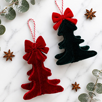 Nouveaux Ornements de Noël 2026 : Pendentifs en Velours pour Arbre de Noël, Décorations Suspendues avec Nœuds, Décoration de Noël pour la Maison