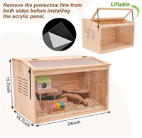Cage à hamster en bois écologique, résistante aux morsures, personnalisable, pas chère, avec forme sur mesure 24x16x16 pouces pour l'élevage de rats/souris