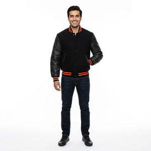 Chaqueta Universitaria de Alta Calidad con Logotipo Personalizado para Niños, Chaqueta Deportiva Moderna con Capucha y Mangas de Cuero Cómodas en Oferta - Product Image 1