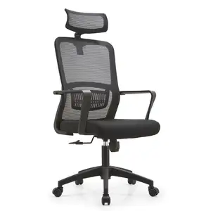 Silla de oficina ergonómica giratoria de malla con respaldo alto al por mayor ejecutiva de nuevo diseño