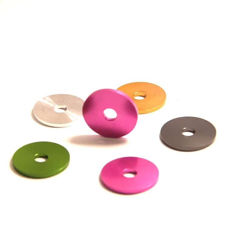 China manufactures custom small metal flat spacer m3 m4 m6 m8 m16 washers rose gold colored washers anodized aluminium washer