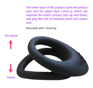 Double Lock Spermien <span class=keywords><strong>ring</strong></span> Herren Verzögerung Silikon Sicherungs <span class=keywords><strong>ring</strong></span> Adult Sex Produkte für Männer - Product Image 4