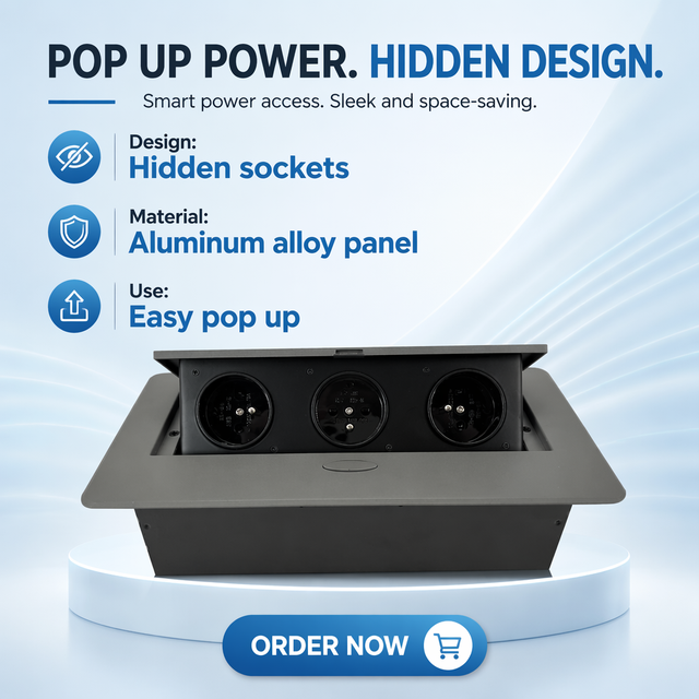 Pop up Outlet Retractable Hidden Recessed Power Melloni Pop up Sockets for Kitchen Eu Socket Table Desktop Kitchen Socket