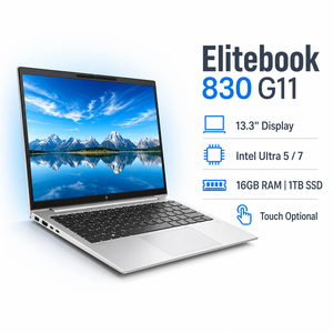 โน้ตบุ๊คธุรกิจพกพา Elitebook 830G11 รุ่นใหม่ล่าสุดปี 2025 ขนาด 13.3 นิ้ว WUXGA IPS Intel Ultra 5/7 แรม 16GB SSD 1TB พร้อมหน้าจอสัมผัส (อุปกรณ์เสริม) - Product Image 1
