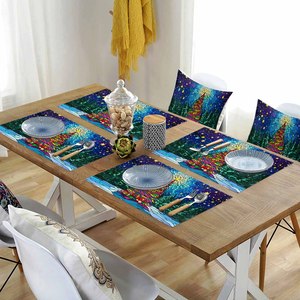 13x19 Inch Xmas Trees Snowflakes Gifts Christmas <strong>Placemats</strong> <strong>Set</strong> <strong>of</strong> 4 Seasonal Table Mats for Party Kitchen Dining Decoration - Product Image 5