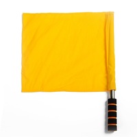 Drapeaux de communication de campagne d'arbitre de football de football à main en polyester 100D pour l'extérieur avec logo personnalisé pour drapeau de juge de ligne de match
