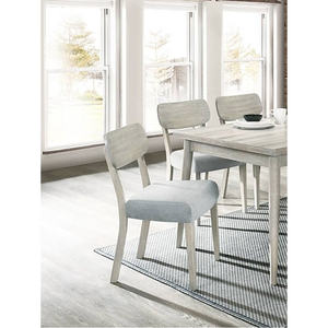 DB Lot de 2 chaises de salle à manger en bois de caoutchouc massif Couleur grain de bois naturel avec siège coussin en tissu pour salons ou usage domestique - Product Image 1