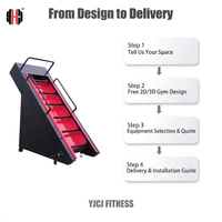 YJCJ FITNESS ZF1100 Plateforme d'escalade inclinée avec poignées de sécurité et base en acier renforcé, logo personnalisé disponible