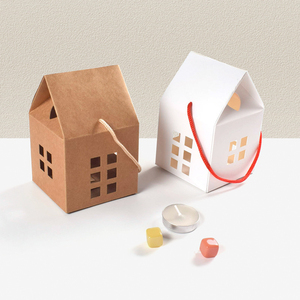 CSMD fabricants chinois en gros forme de <span class=keywords><strong>maison</strong></span> <span class=keywords><strong>prix</strong></span> pas cher couleur naturelle vide biscuit papier artisanal blanc boîte-cadeau pour souvenirs - Product Image 2