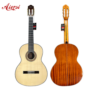 China Made High End Grade Glossy Solid Spruce <b>Top</b> Mahogany Body Traditional Nylon <b>String</b> Classical Guitar with Good Sound - Product Image 1