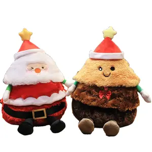 Bán buôn tùy chỉnh phim hoạt hình 45cm sáng tạo Xmas Santa Claus & Gingerbread người đàn ông đồ chơi sang trọng giáng sinh loạt búp bê gối cho trẻ em