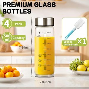 Botella Mezcladora de Proteína de Grado Alimenticio de 500 ml, Libre de BPA, Acabado Mate Esmerilado, Botella de Agua de Plástico Transparente con Tapa Metálica para Mantenerse Hidratado - Product Image 4