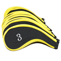 Housse de protection pour fers de golf avec fermeture éclair, numérotées, lot de 10 pièces en stock, accessoires de golf