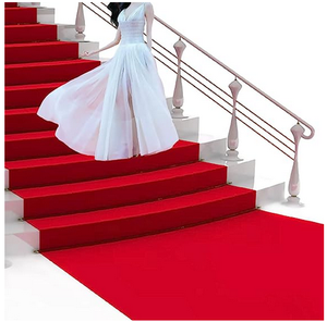 Alfombra <span class=keywords><strong>de</strong></span> exposición lisa <span class=keywords><strong>de</strong></span> terciopelo no tejido carmesí profundo con acabado satinado Premium para grandes bodas catedrales lugares poliéster - Product Image 5