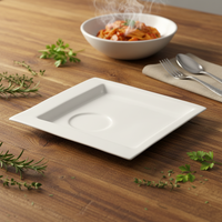 Assiettes en céramique en porcelaine fine de Chine, vente chaude, forme carrée, assiette à dîner