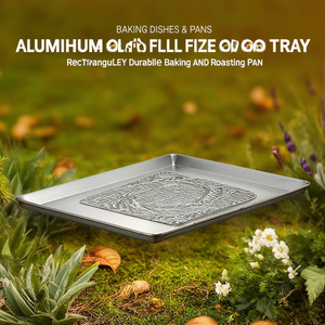 Teglia da forno in alluminio rettangolare di dimensioni standard, resistente, per cottura e arrosto - Product Image 3