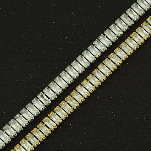 Men's copper inlaid zircon <b>bracelet</b>, simple strip zircon jewelry, <b>bracelet</b> jewelry. - Product Image 2