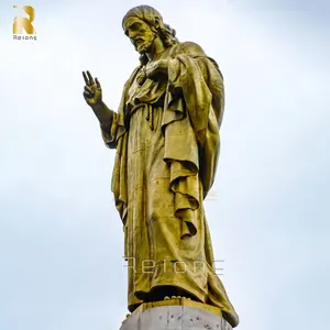 Méditation personnalisée en laiton doré Bronze Christ Jésus Statues Sculpture - Product Image 1