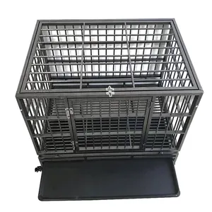 folding heavy duty metal tube dog cage for large dogs