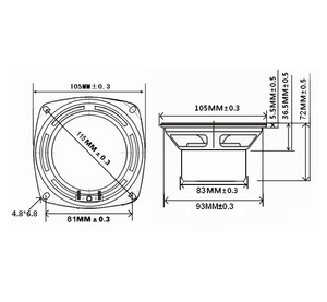 (4-011) OEM Haut-parleur de basses moyennes 4 pouces 30 Watts en fibre de verre à double aimant Haut-parleur de basses moyennes 4 pouces pour la maison - Product Image 4