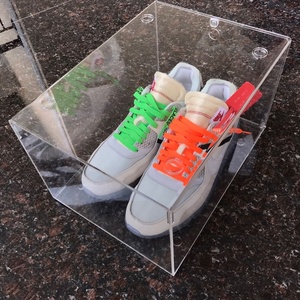 Glamdisplay Slide Out drop front shoe box Clear Acrylic Shoe drawer Sneaker Box for Shoe Box Display Case with Magnetic