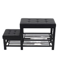 Cuir PVC sur mesure En Métal En Acier Étagères À Chaussures Banc De Rangement Organisateur Titulaire Porte À Porte D'entrée