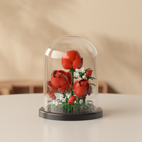 Ensemble de blocs de construction en plastique personnalisés pour fleurs DIY, kit de modélisation créative pour adultes et enfants, jeu créatif, vente en gros